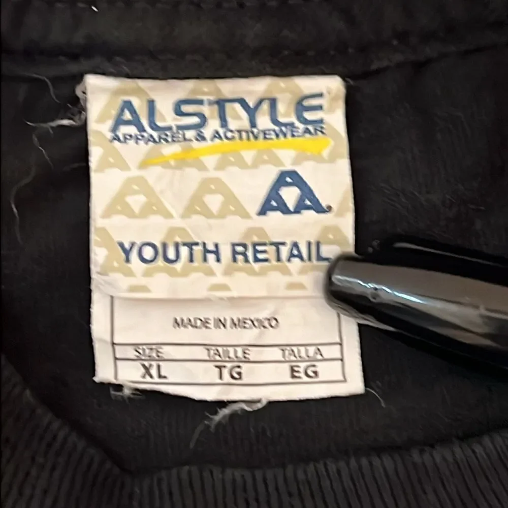 Alstyle Youth Mixed Media Skull Tee - Size XL